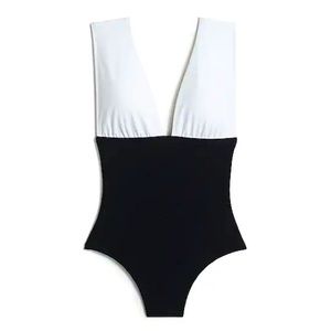 New J. Crew Plunging V-Neck One Piece Swimsuit